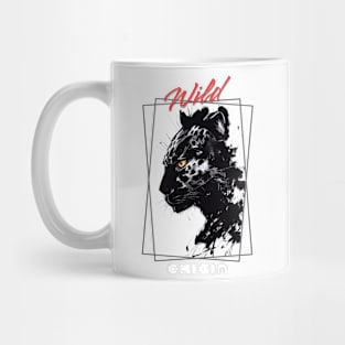 Leopard Panther Wild Nature Free Spirit Art Brush Painting Mug